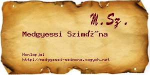 Medgyessi Szimóna névjegykártya